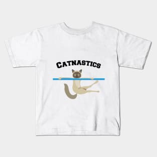 Catnastics blue bar Kids T-Shirt